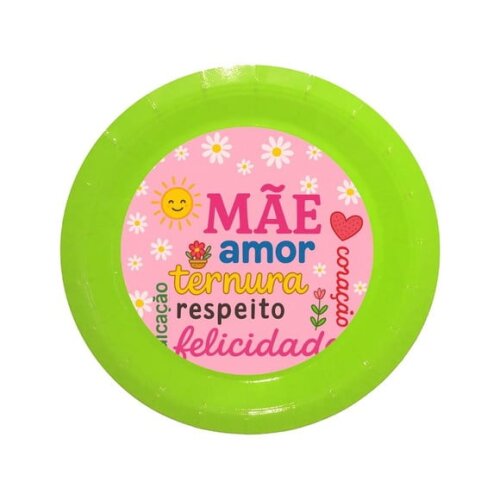 Prato de Papel Personalizado Dia das Mães