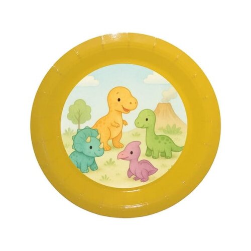 Prato de Papel Personalizado Dinossauros Baby