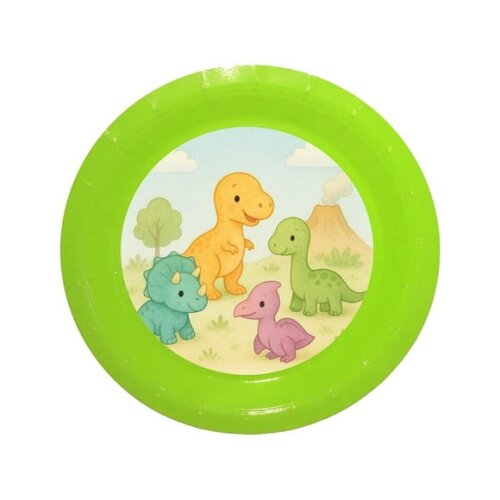 Prato de Papel Personalizado Dinossauros Baby