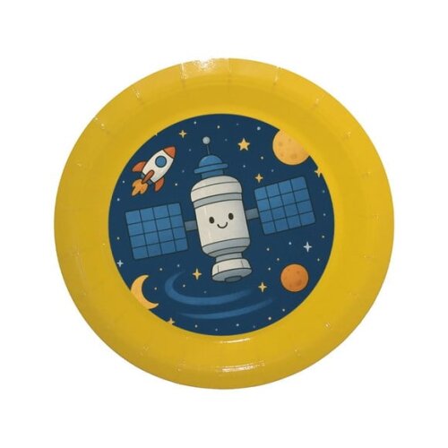 Prato de Papel Personalizado Estação Espacial