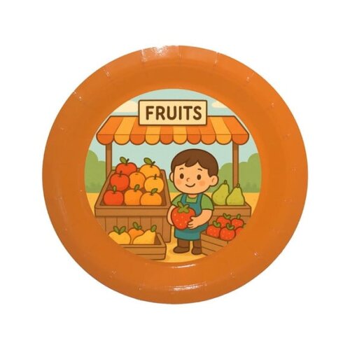 Prato de Papel Personalizado Feira de Frutas