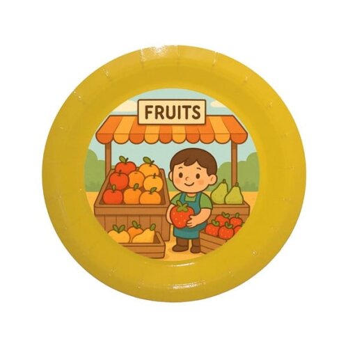 Prato de Papel Personalizado Feira de Frutas