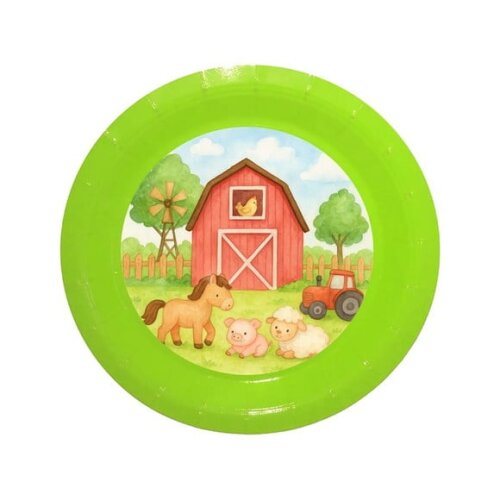 Prato de Papel Personalizado Fazendinha Aquarela