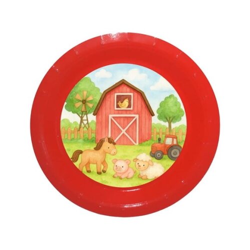 Prato de Papel Personalizado Fazendinha Aquarela