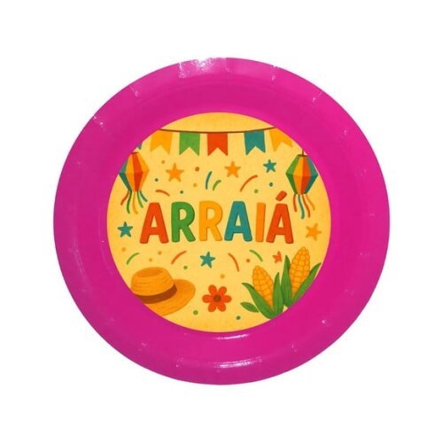 Prato de Papel Personalizado Festa Junina Arraiá