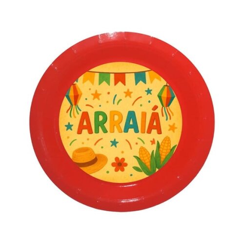 Prato de Papel Personalizado Festa Junina Arraiá