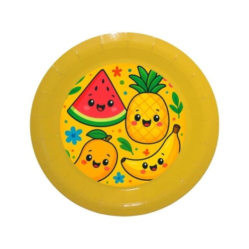 Prato de Papel Personalizado Frutas Tropicais