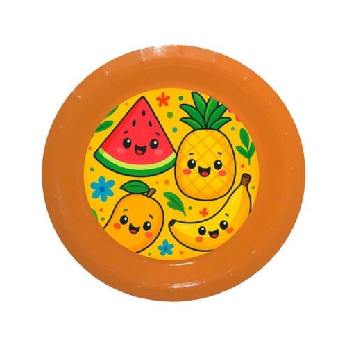 Prato de Papel Personalizado Frutas Tropicais