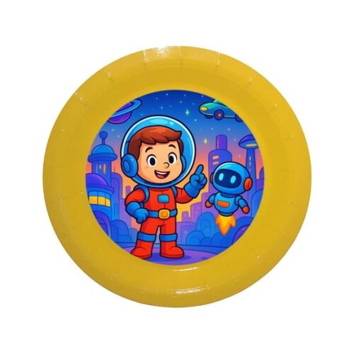 Prato de Papel Personalizado Futurismo Infantil