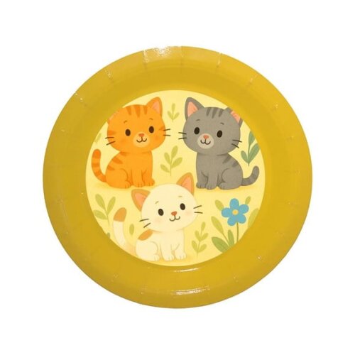 Prato de Papel Personalizado Gatinhos