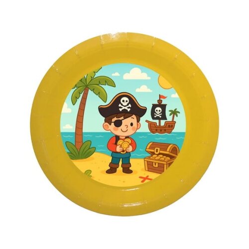 Prato de Papel Personalizado Ilha Pirata