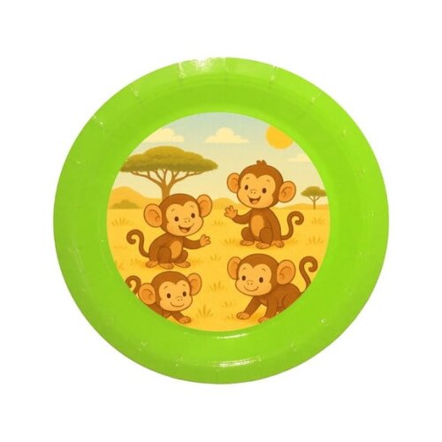 Prato de Papel Personalizado Macaquinhos