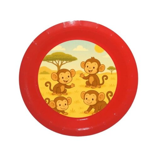 Prato de Papel Personalizado Macaquinhos