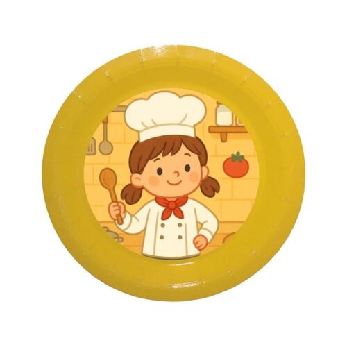 Prato de Papel Personalizado Mini Chefe Menina
