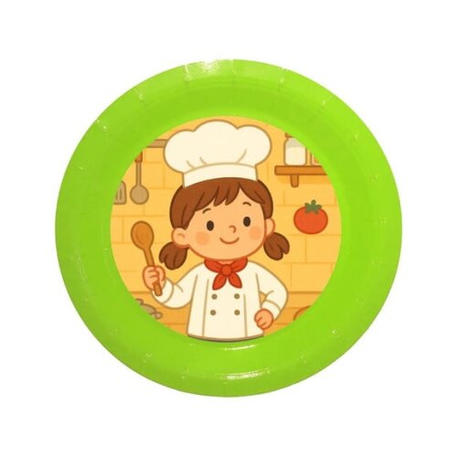 Prato de Papel Personalizado Mini Chefe Menina