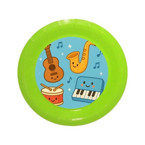 Prato de Papel Personalizado Músicas Instrumentos
