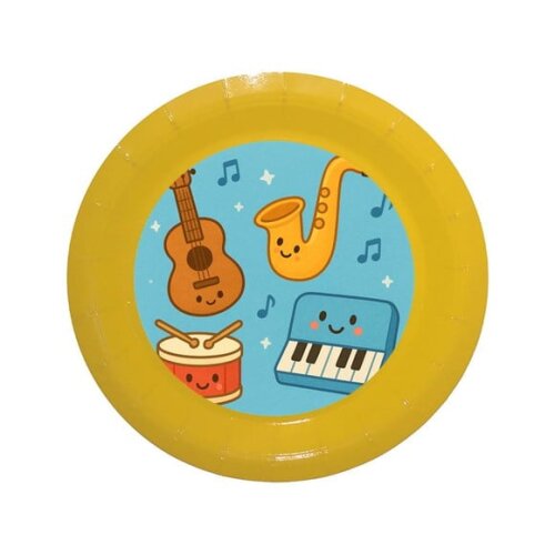Prato de Papel Personalizado Músicas Instrumentos