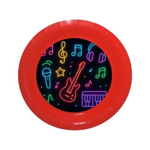 Prato de Papel Personalizado Neon Musical