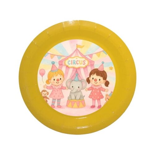 Prato de Papel Personalizado Palhacinhas Aquarela