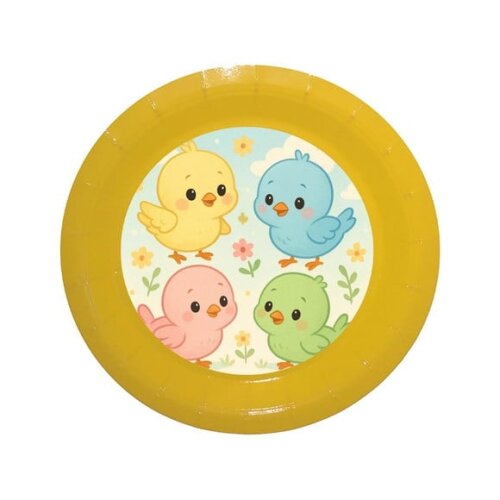 Prato de Papel Personalizado Passarinhos Baby
