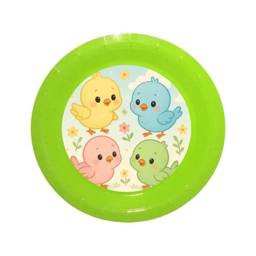 Prato de Papel Personalizado Passarinhos Baby