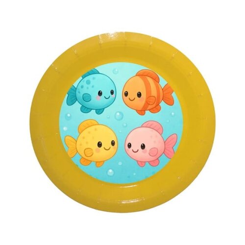 Prato de Papel Personalizado Peixinhos Baby