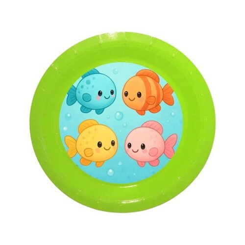 Prato de Papel Personalizado Peixinhos Baby