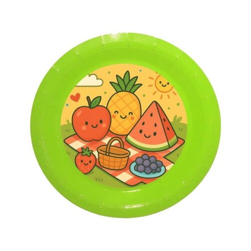 Prato de Papel Personalizado Piquenique das Frutas