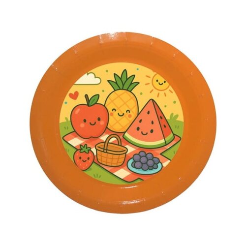 Prato de Papel Personalizado Piquenique das Frutas