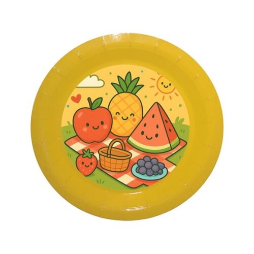 Prato de Papel Personalizado Piquenique das Frutas
