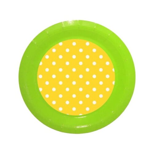 Prato de Papel Personalizado Poá Amarelo