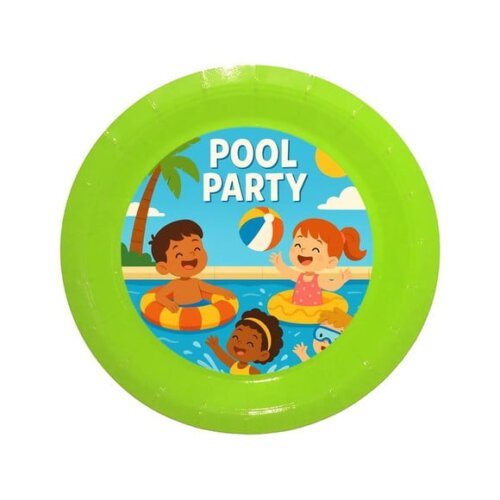 Prato de Papel Personalizado Pool Party
