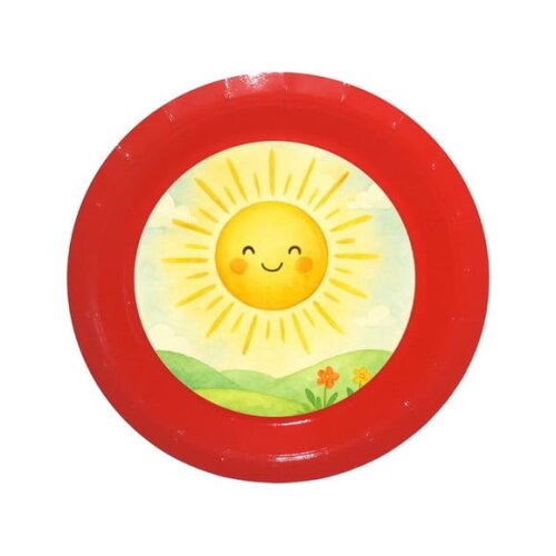 Prato de Papel Personalizado Raio de Sol Aquarela