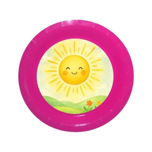 Prato de Papel Personalizado Raio de Sol Aquarela