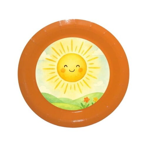 Prato de Papel Personalizado Raio de Sol Aquarela