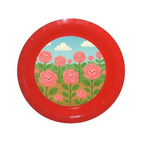 Prato de Papel Personalizado Rosas Fofas