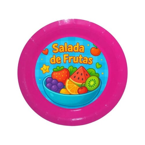 Prato de Papel Personalizado Salada de Frutas