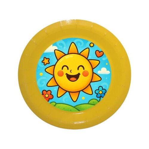Prato de Papel Personalizado Sol Sorridente