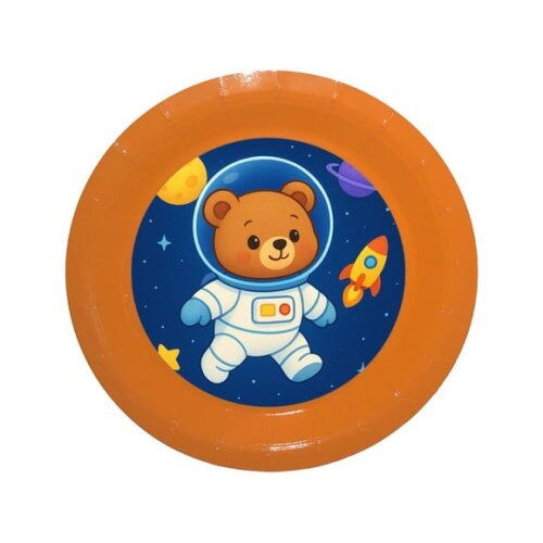 Prato de Papel Personalizado Ursinho Astronauta