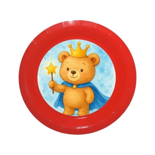 Prato de Papel Personalizado Ursinho Príncipe