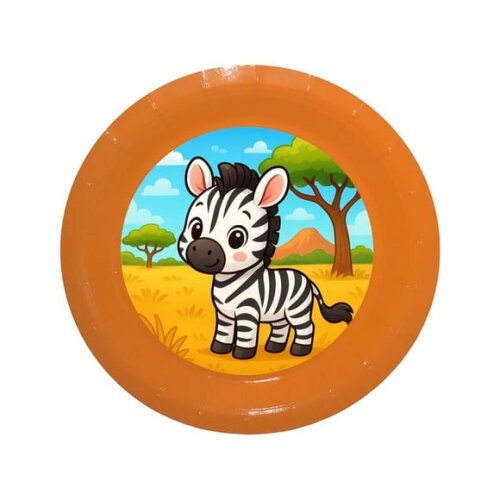 Prato de Papel Personalizado Zebra Baby