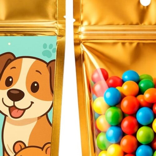 Saco Festa Metalizado Dourado 13x20 Animais de Estimação