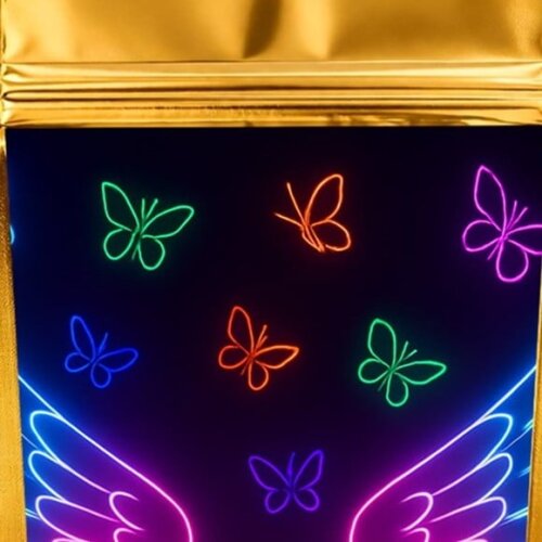 Saco Festa Metalizado Dourado 13x20 Asas Neon