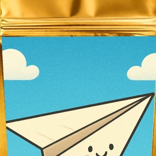 Saco Festa Metalizado Dourado 13x20 Aviãozinho de Papel
