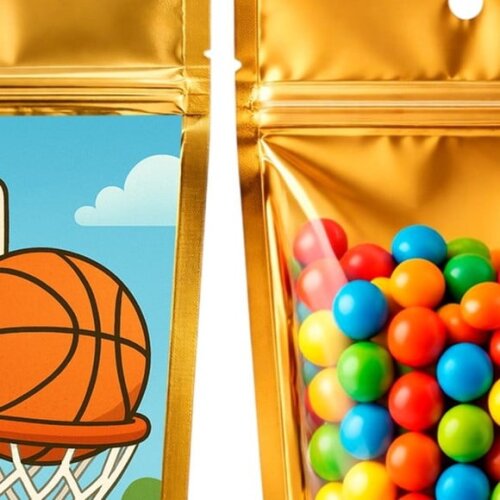 Saco Festa Metalizado Dourado 13x20 Basquete