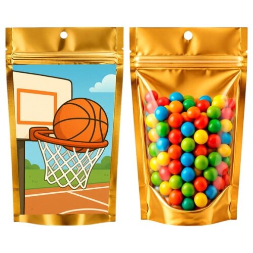 Saco Festa Metalizado Dourado 13x20 Basquete