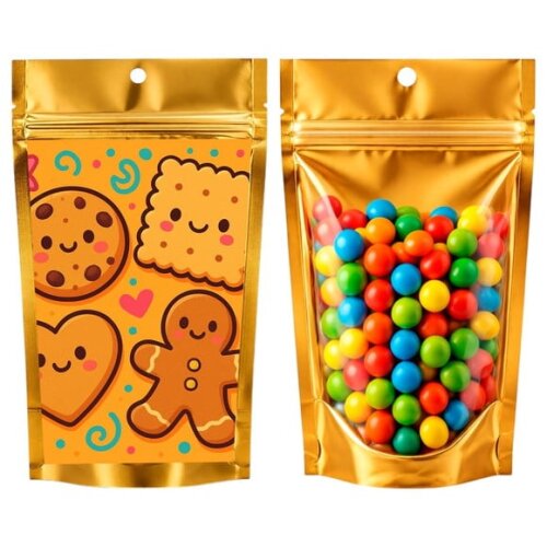 Saco Festa Metalizado Dourado 13x20 Biscoitinhos
