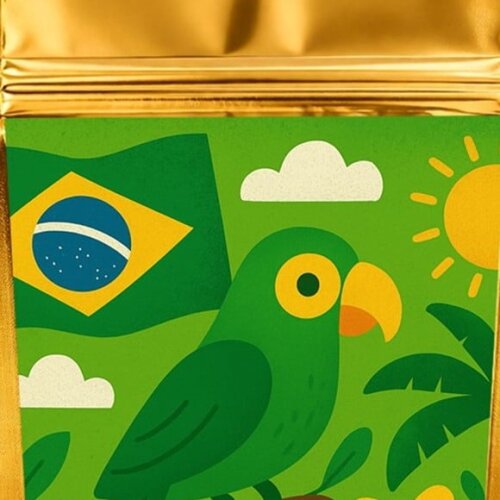 Saco Festa Metalizado Dourado 13x20 Brasil Verde Amarelo