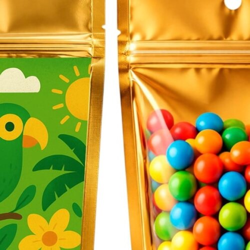 Saco Festa Metalizado Dourado 13x20 Brasil Verde Amarelo