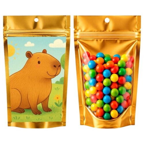Saco Festa Metalizado Dourado 13x20 Capivara
